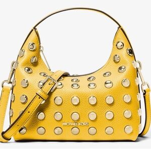 NWT Michael Kors Ember SM MSGR LEATHER bag Daisy Yellow 🌼
